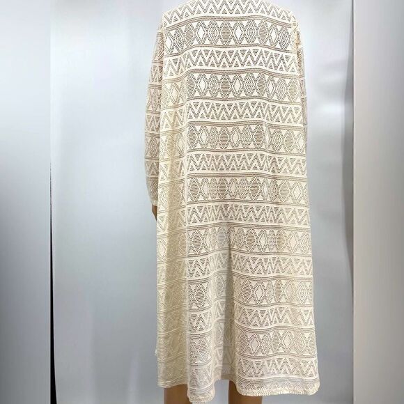 Lularoe Nylon Lace Open Front Beige Cardigan Size M Like New - Picture 3 of 7